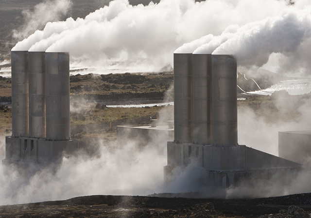A geothermal power station in Iceland
