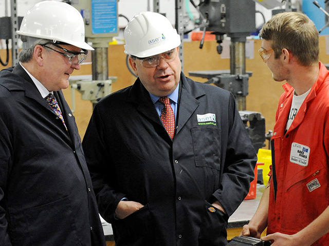 Alex Salmond at the ASET Oil and Gas Training Academy at Aberdeen College