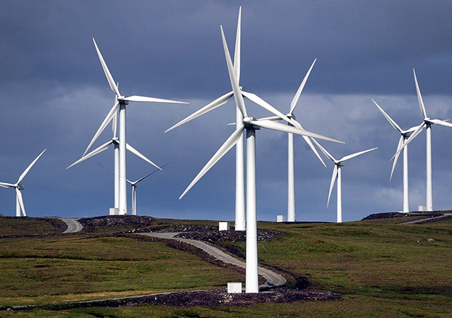 The Beinn An Tuirc wind farm on the Kintyre peninsula