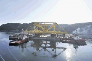 Aker Solutions loads out the giant subsea template for Statoil's Asgard gas compression project