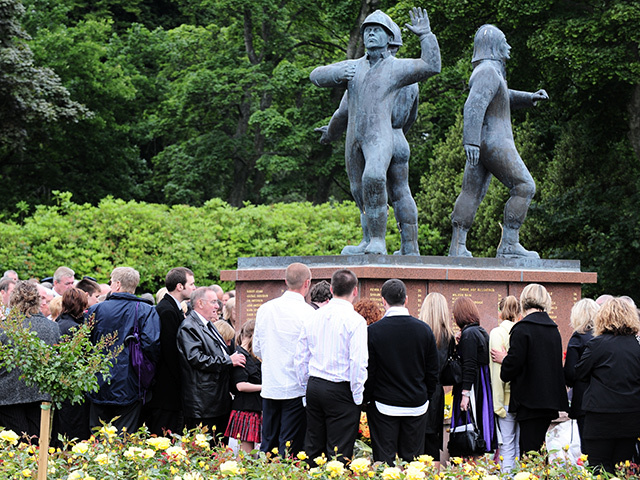 LEST WE FORGET: The Act of Remembrance Service at the Piper Alpha Memorial, Hazlehead Park, on the 20th anniversary, July 6, 2008