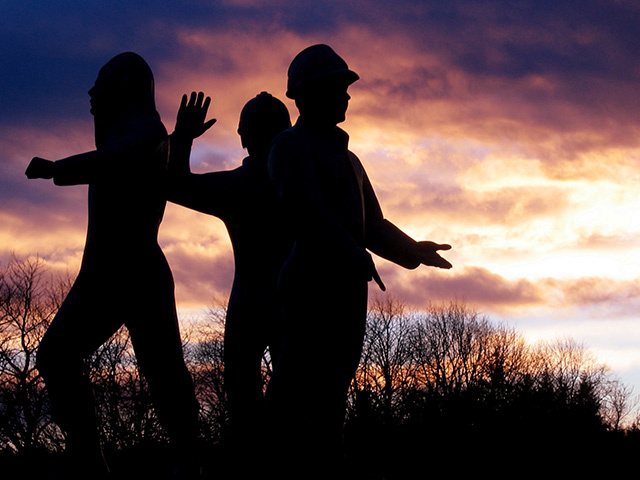 The Piper Alpha memorial sculpture in Aberdeen's Hazelhead Park