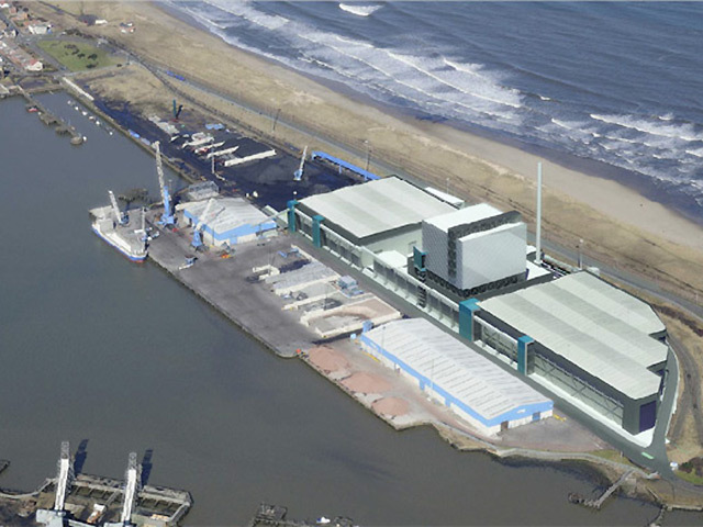 Artist's impression of the proposed Blyth Harbour power station