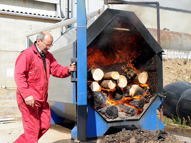 A biomass boiler