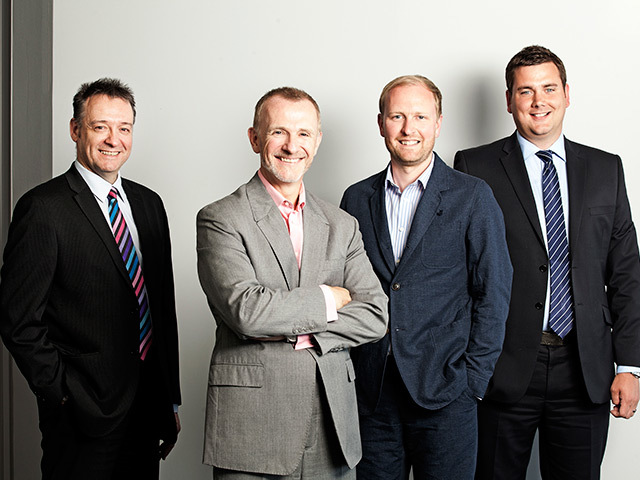 New appointments at CSL: John Montague, Steve Rolfe and Roddy Brown with MD Sean Girvan (second left)