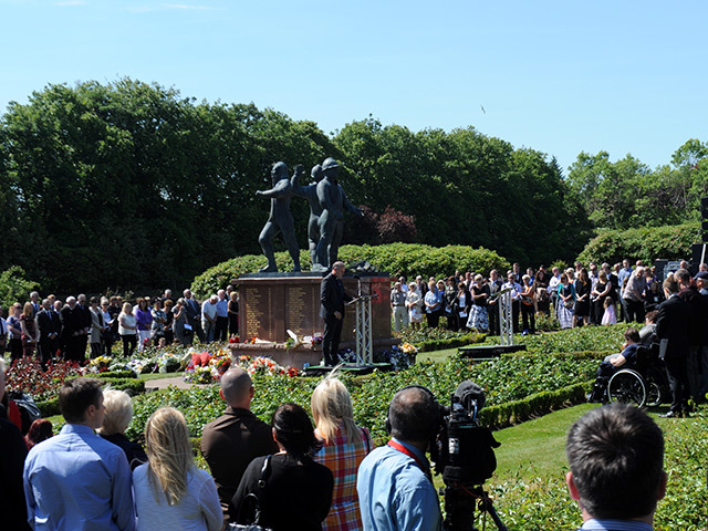 The memorial service at the Piper Alpha memorial marking 25 years since the disaster.