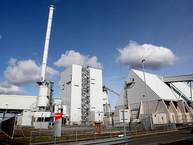 The Steven's Croft biomass power station at Lockerbie