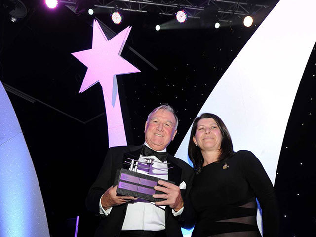 Sir Malcolm Bruce with Marie Boulton, Aberdeen Council leader - Lifetime Achievement  award, The Northern Star  Business awards, AECC