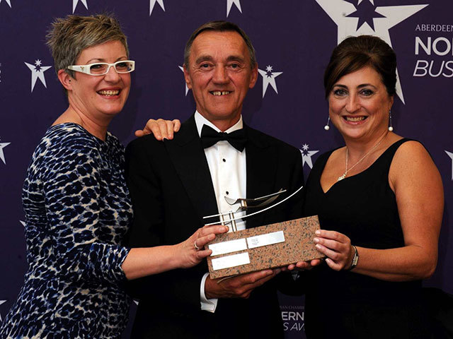 From left: Sue Perez, ScotRail, James Campbell, The Spirit of Speyseide Whisky festival and Beverley Tricker  -Best Campaign of the Year award, The Northern Star  Business awards, AECC