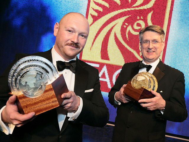SUCCESS: Among the winners last time were Graham Skinner of KCA Deutag, left, and Oil and Gas UK chief executive Malcolm Webb