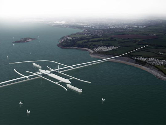 An artist's impression of the proposed Severn barrage