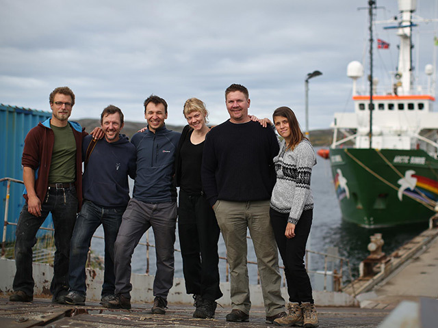 Greenpeace activists Marco Weber, Phillip Ball, Tomasz Dziemianczuk, Sini Saarela, Anthony Perrett and Camila Speziale are among those involved in the Prirazlomnaya protest