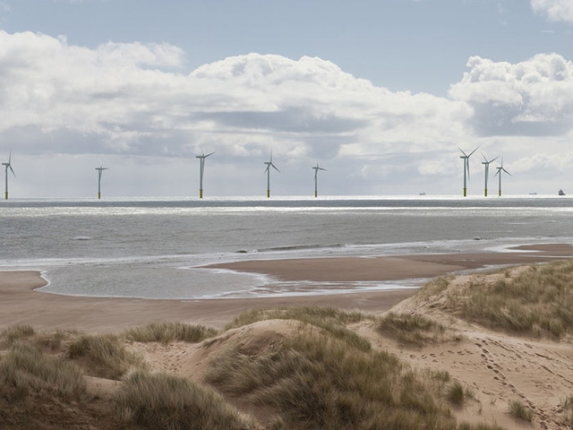 Photomontage of Vattenfall's proposed offshore wind development near Aberdeen