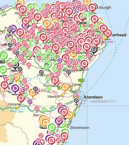 An interactive map of onshore windfarms in the North-east by Concerned About Wind Turbines