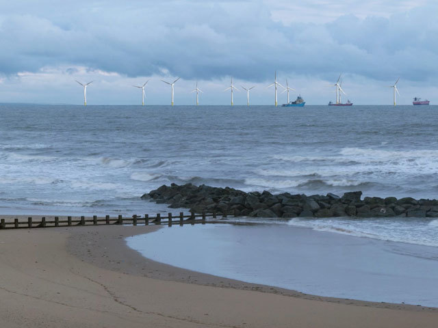 Artists impression of the scale of the wind farm off the coast of Aberdeen that is being opposed by Donald Trump.