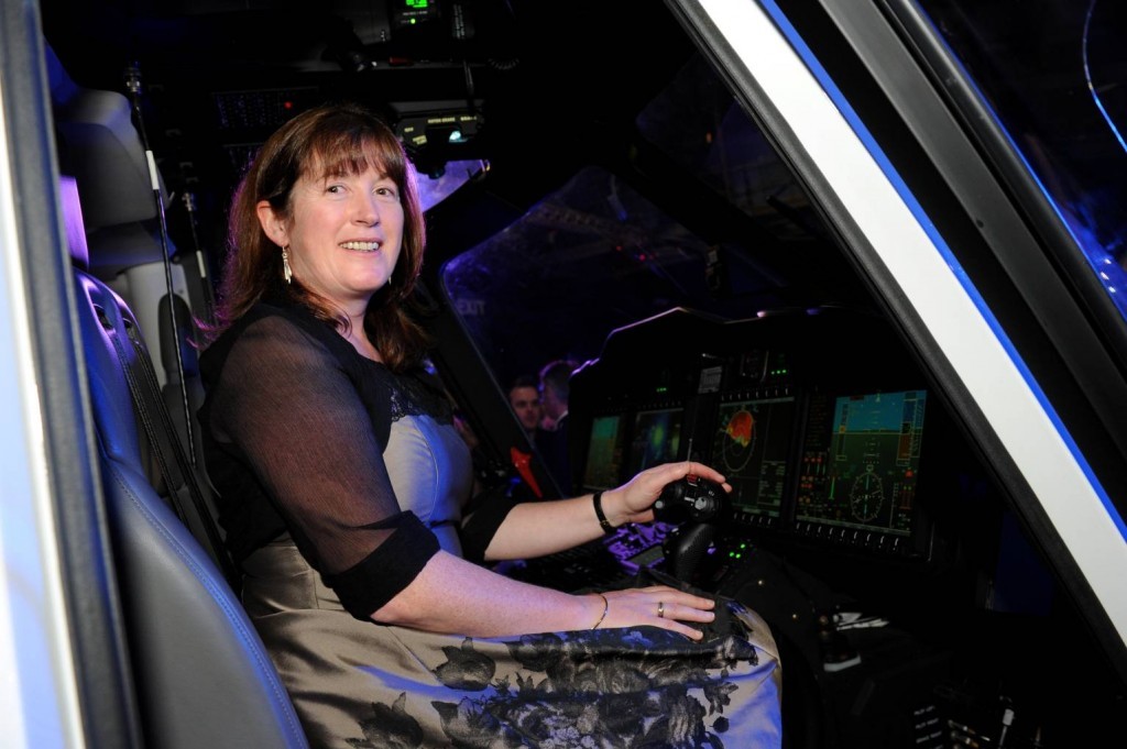 Sarah Shaw at the controls of the AW189 helicopter.