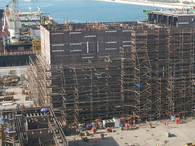 The Atkins-designed Solan Tank under construction in Dubai.