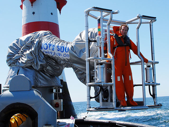 A robotic arm used for offshore personnel transfers