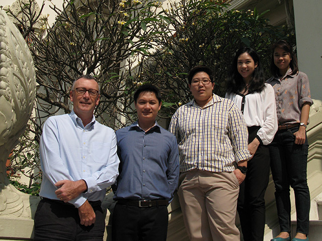 Optimus director David Morton with engineers Ly Vinh Nguyen, Nattakarn Kanyaprasarnkit, Pongsanipa Kamalanavin and Mananya Thovicha