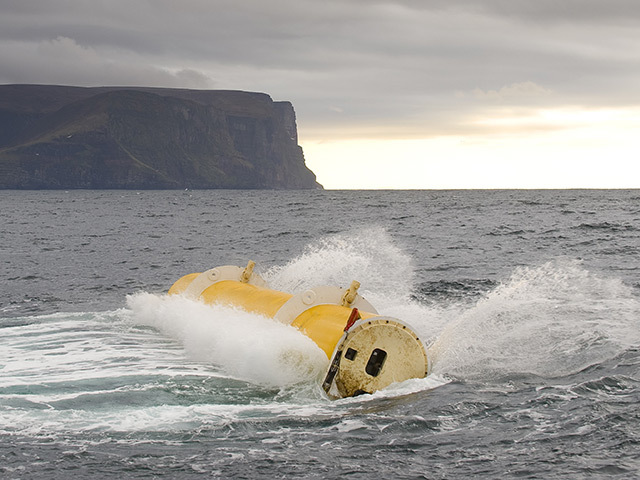 Oyster Wave energy converter in operation in the Pentland Firth