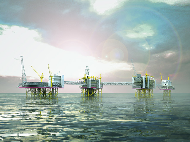 Artist's impression of the first phase Johan Sverdrup installation.