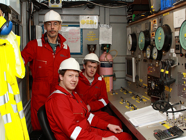 TIMELY ARRIVALS: Charles Staniforth LSS, Christopher Simpson ALST and Connor MacRae ALST, new recruits at the Underwater Centre, Fort William