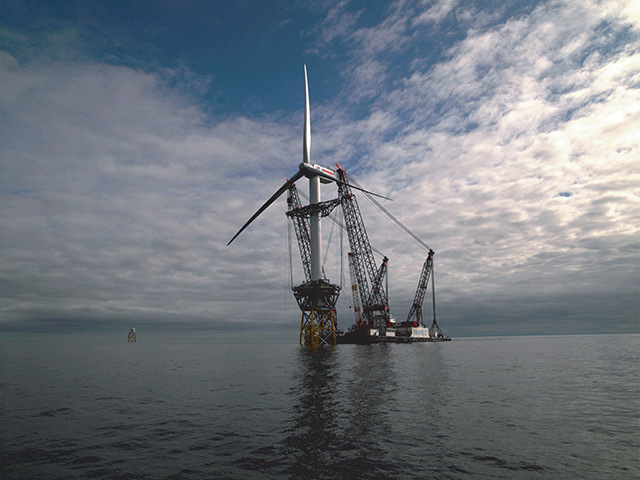 The world's first deepwater windfarm development at Beatrice in the Moray Firth.