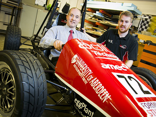 Matt Huntington (L) general manager (technical) at ADIL and Calum Paterson, project manager with TAU Racing