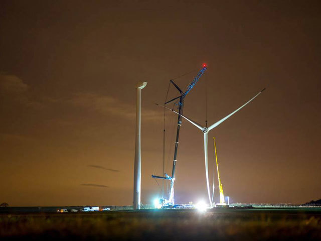 Hampole windfarm during construction. Photo by Good Energy Group