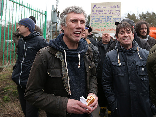 Former Happy Mondays star Bez on the Barton Moss protest site