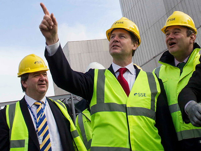 Scottish Secretary Alistair Carmichael, Deputy Prime Minister Nick Clegg and Energy Secretary Ed Davey at Peterhead last month