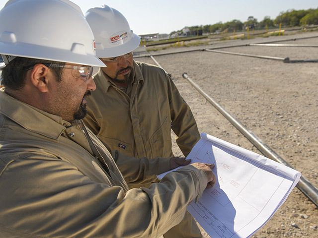 Wood Group workers on the Eagle Ford shale field