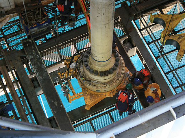 Offshore drilling work.