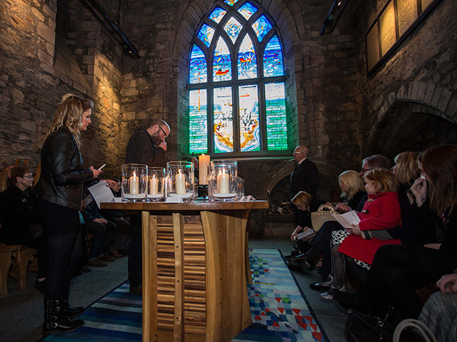 The prayer service in the Oil Chapel at Aberdeen's St Nicholas Church