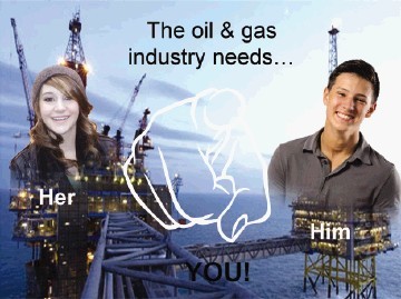 An offshore  oil and gas recuitment poster developed by Banff Academy students