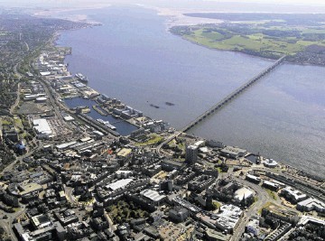 An aerial view of Dundee