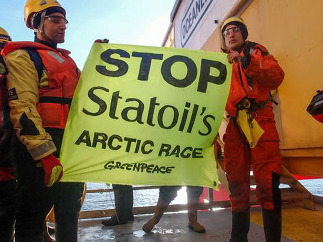 Statoil's Arctic operations have also faced setbacks from environmental protests. Photo courtesy of Greenpeace