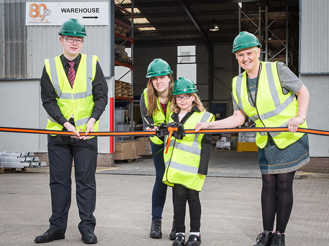 New 80:20 facility is opened by seven-year-old Brooke Bryce of the firm's named charity, Befriend a Child