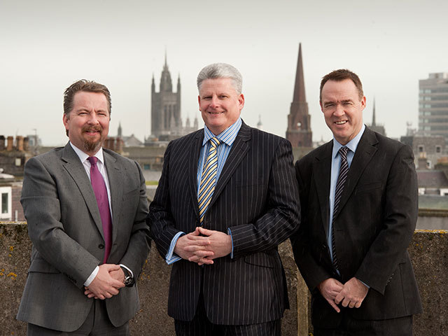 From left: George Leggate, Galcier Engineering, Mark Derry, Glacier Offshore and chairman Scott Martin