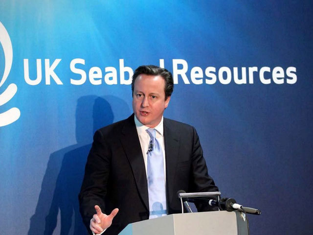 David Cameron making an announcement at the UK Seabed Resources conference.