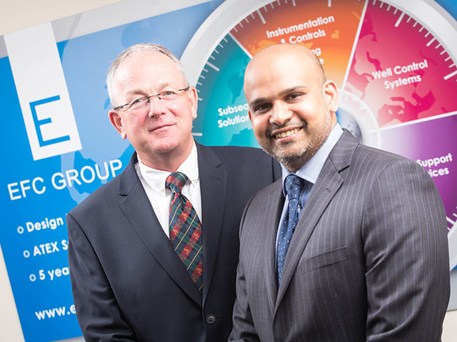 Bob Will, EFC Group's chief executive with the new managing director Anand Puthran