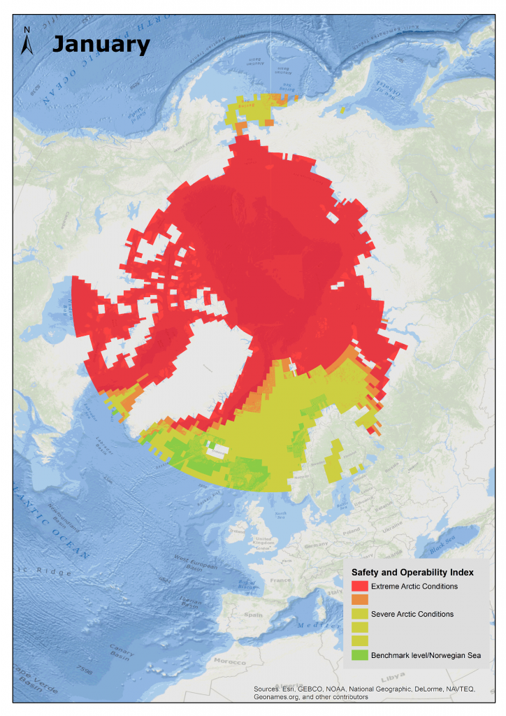 DNV GL's Arctic Risk Map for winter