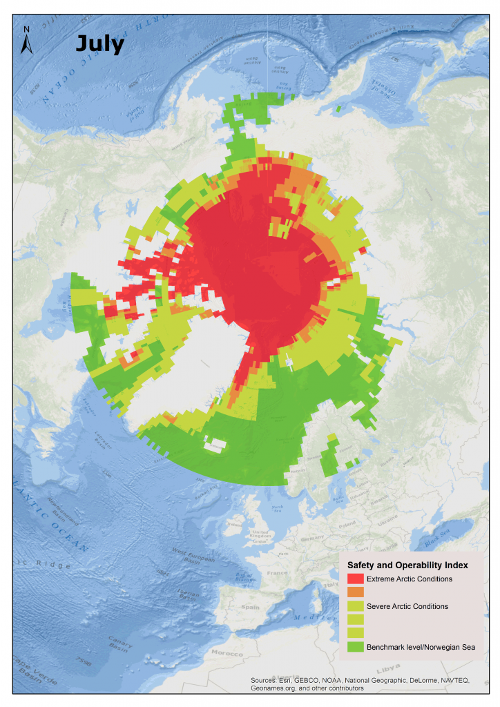 DNV GL's Arctic Risk Map for summer