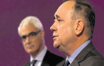 Better Together leader Alistair Darling and Scotland's First Minister Alex Salmond during last week’s live TV debate on independence