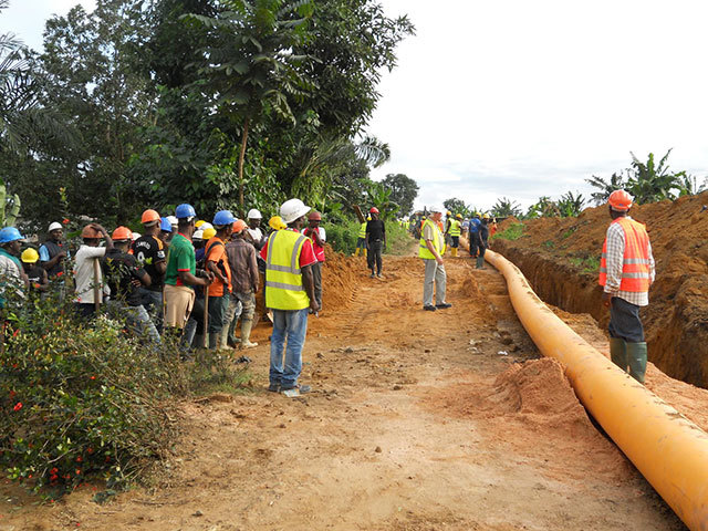 Gas pipeline laid in Douala. Photo by Victoria Oil & Gas