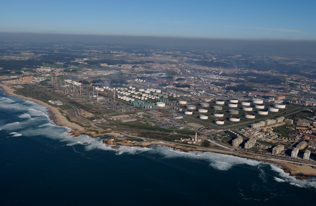 An aerial view of the Matoshinhos refinery run by Galp Energia. Pic: Galp Energia