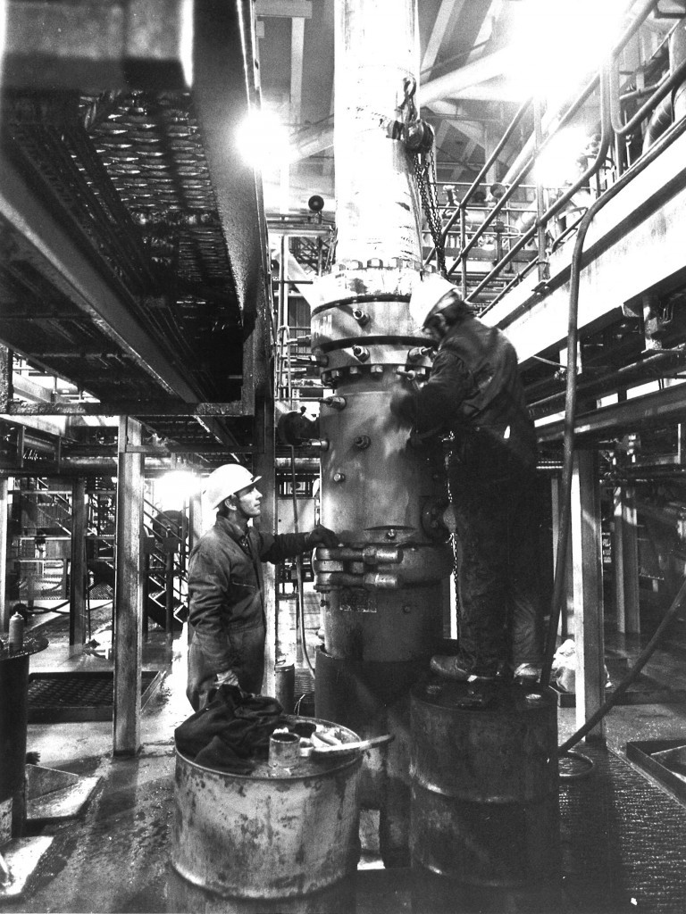 In 1982 last minute adjustments were to made to the wellhead on North Cormorant