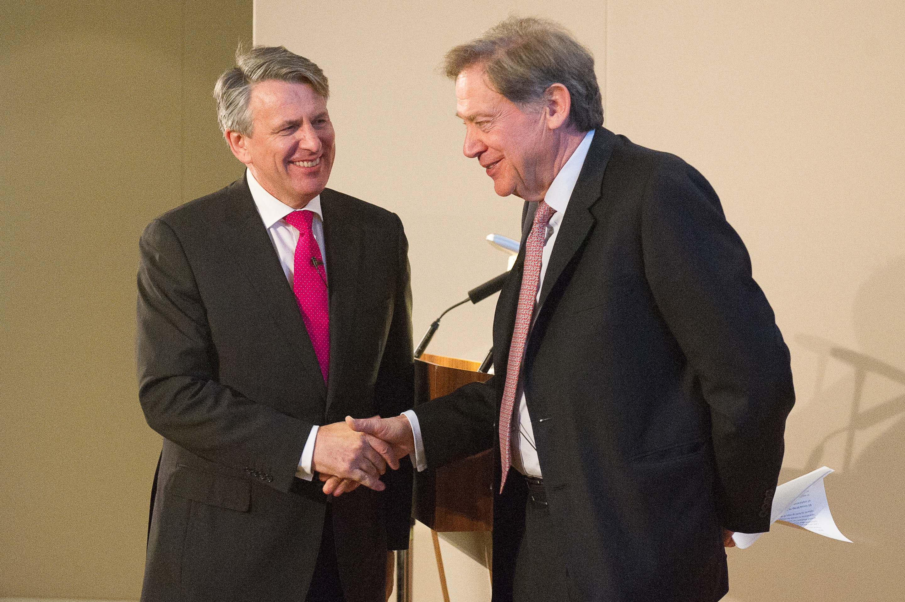 Ben van Beurden, chief executive of Royal Dutch Shell and Andrew Gould, chairman of BG Group