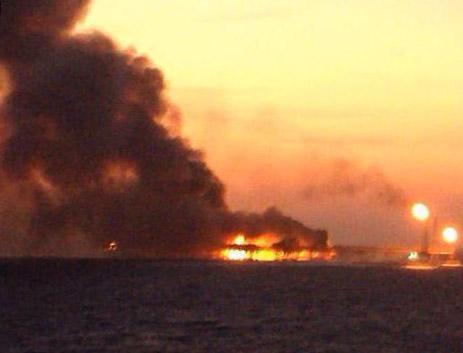 Around 300 people were evacuated from the Pemex platform fire