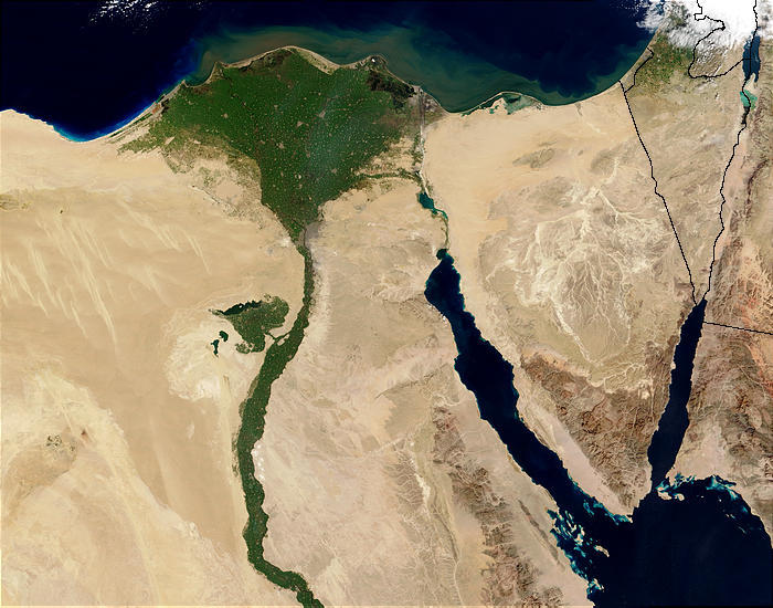 The Nile Delta. Picture by Jacques Descloitres, MODIS Rapid Response Team, NASA/GSFC